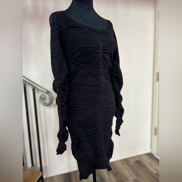 ALL SAINTS Vikrama metallic bandage dress - Picture 4 of 10